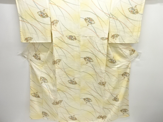JAPANESE KIMONO / KOMON / FOLDING FAN & FLOWER